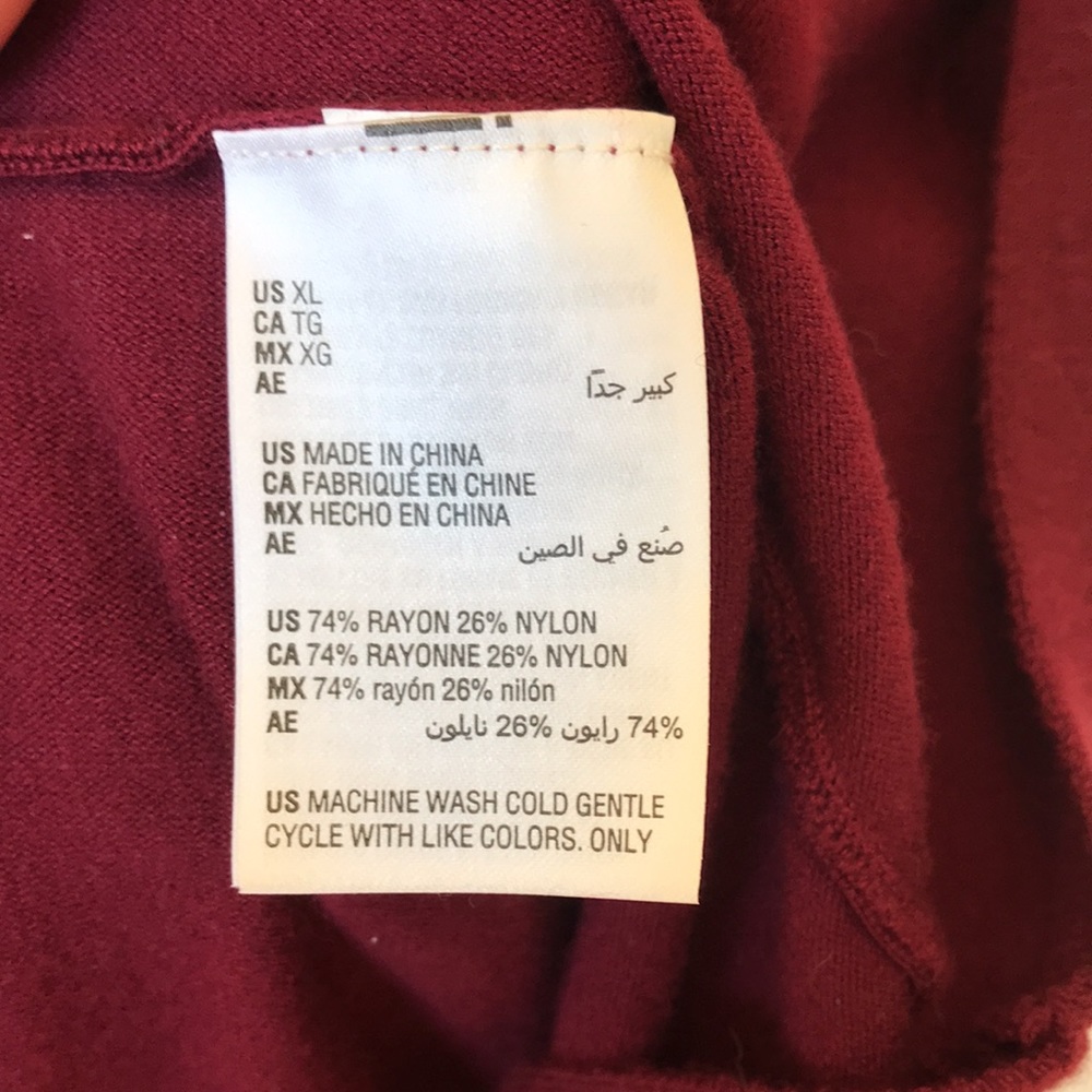 Alfani Burgundy Poncho Sweater Turtleneck Top - Picture 11 of 12